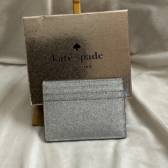 kate spade Silver Small Glitter Slim Card Holder. Absolutely stunning 🤩 - Picture 3 of 3